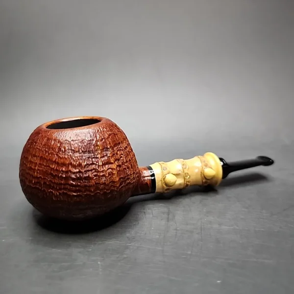 Doctor's Pipes Flash Grade Sandblasted Squat Tomato Handmade Briar Pipe, New - Image 3