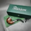 Peterson Flame Grain Spigot w/ Silver Cap 221 Smooth Bent Billiard Estate Briar Pipe, Irish Estates - Image 3