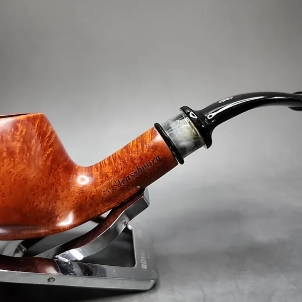 Design Berlin Strassbourg Smooth Bent Brandy Estate Briar Pipe Unsmoked, 9mm - Image 3