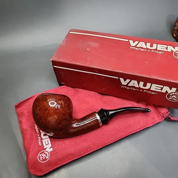 Vauen 3313 Smooth Bent Apply Estate Briar Pipe, Unsmoked, 9mm - Image 3