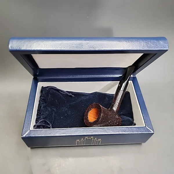 Savinelli Punto Oro Gold 311 KS Sandblasted Poker Estate Briar Pipe, Unsmoked, 9mm - Image 3