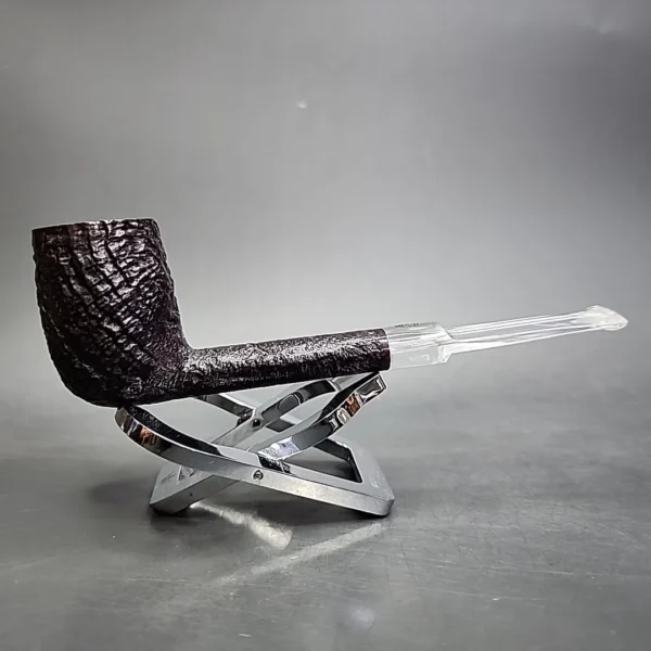 GBD Prehistoric 1454 Sandblasted Billiard w/ Perspex Estate Briar Pipe, Unsmoked - Image 3