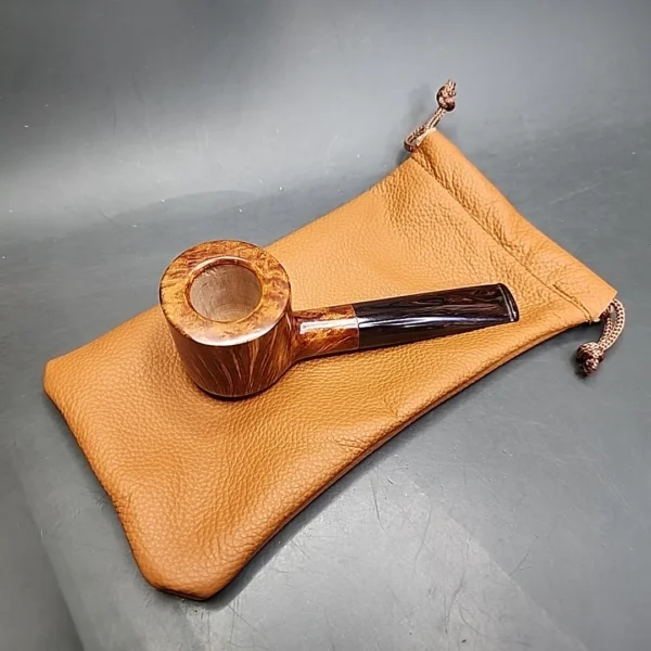 Dave Neeb USA Smooth Straight Pot Handmade Briar Pipe, New - Image 3