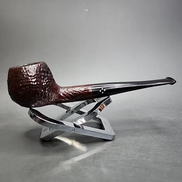 Sasieni 4 Dot Ruff Root Dark Sandblasted Prince Estate Briar Pipe, English Estates - Image 3