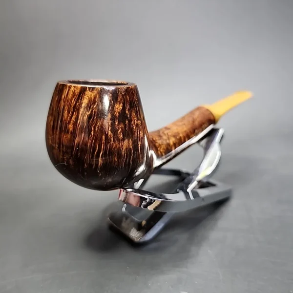 Chris Morgan Smooth Bent Brandy Handmade Briar Pipe, New - Image 4