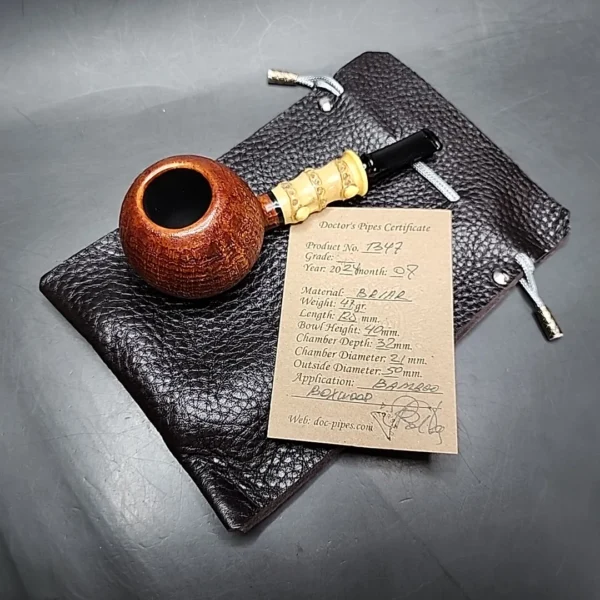 Doctor's Pipes Flash Grade Sandblasted Squat Tomato Handmade Briar Pipe, New - Image 4