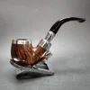 Peterson Flame Grain Spigot w/ Silver Cap 221 Smooth Bent Billiard Estate Briar Pipe, Irish Estates - Image 4
