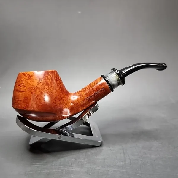 Design Berlin Strassbourg Smooth Bent Brandy Estate Briar Pipe Unsmoked, 9mm - Image 4