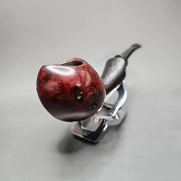 J Mouton Partially Sandblasted Spearfish Handmade Briar Pipe, New - Image 4