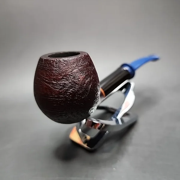 Sean Reum Sandblasted Bent Apple w/ Ebonite Handmade Briar Pipe, New - Image 4
