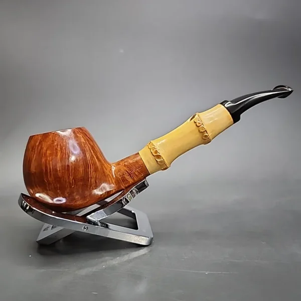 E. Andrew (Andrew Jurkieweicz) 01 Smooth Bamboo Apple Estate Briar Pipe, American Estates - Image 4