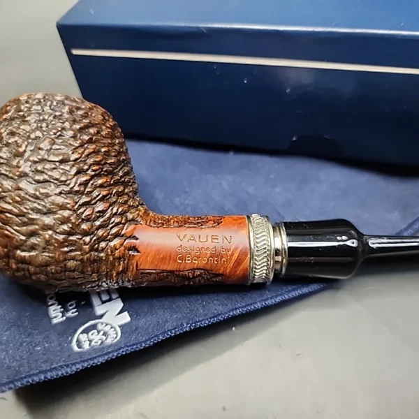 Vauen Designed by Rusticated Barontini Brandy Estate Briar Pipe, Unsmoked, 9mm - Image 4