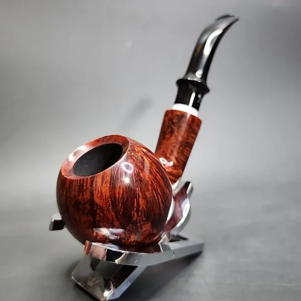 Bjarne Smooth Bent Apple w/ Ivorite Estate Briar Pipe, Unsmoked, 9mm - Image 4