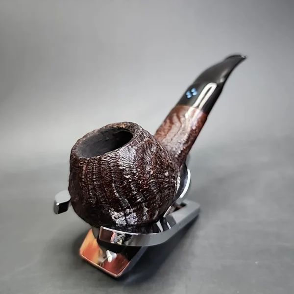 Sasieni 4 Dot Ruff Root Dark Sandblasted Banker Estate Briar Pipe, French Estates - Image 4