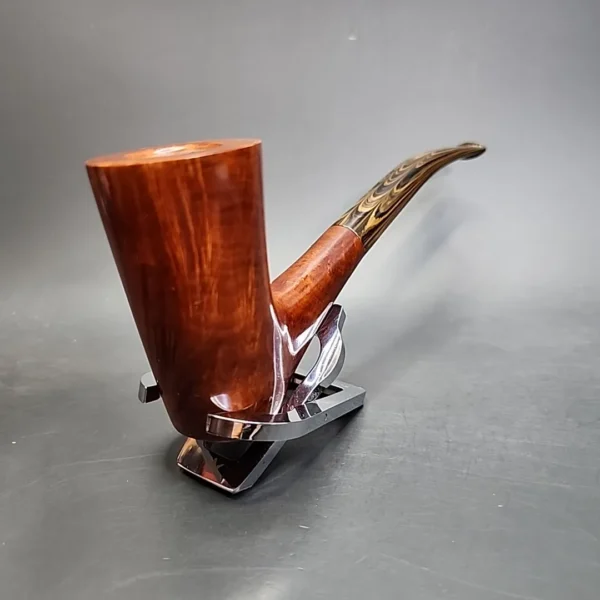 Dave Neeb Magnum Smooth Cherrywood Handmade Briar Pipe, New - Image 5