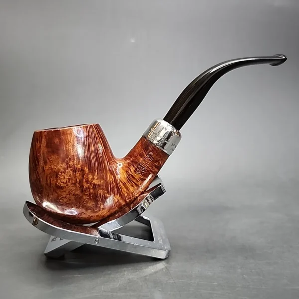 1996 Peterson Silver Mounted Army 68 Bent Brandy Estate Briar Pipe, Irish Estates - Image 5