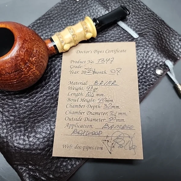 Doctor's Pipes Flash Grade Sandblasted Squat Tomato Handmade Briar Pipe, New - Image 5