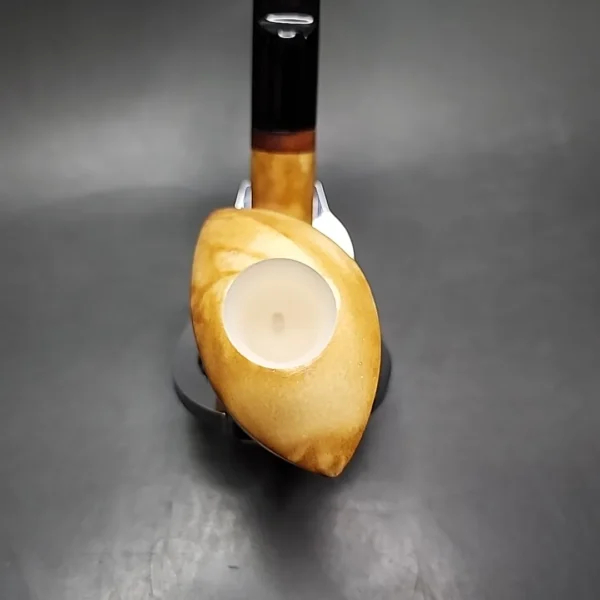 MBSD Meerschaum Deluxe Asymmetrical Freehand Block Meerschaum Pipe, Briar-Mortise - Image 5