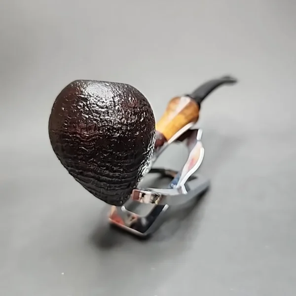 J Mouton Sandblasted Acorn Handmade Briar Pipe, New - Image 5
