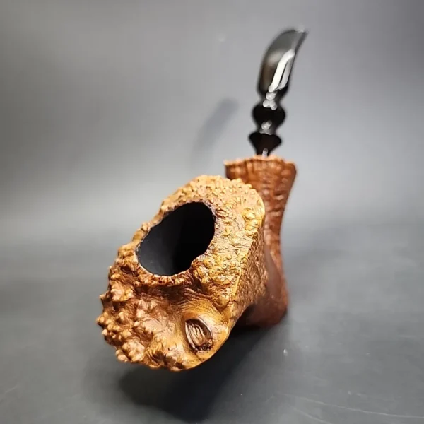 Ben Wade Danish Pride Golden Tan Partially Sandblasted Freehand Estate Briar Pipe, Danish Estates - Image 5