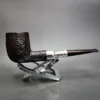 2001 Dunhill Christmas Sandblasted Silver Spigot Billiard Estate Briar Pipe, Unsmoked - Image 5