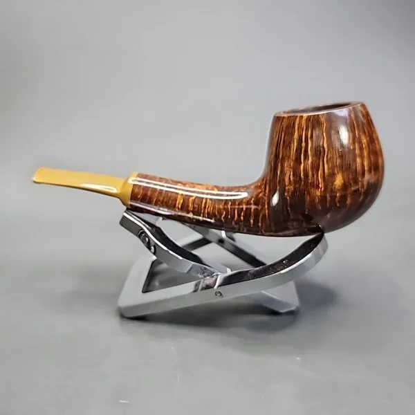 Chris Morgan Smooth Bent Brandy Handmade Briar Pipe, New - Image 6