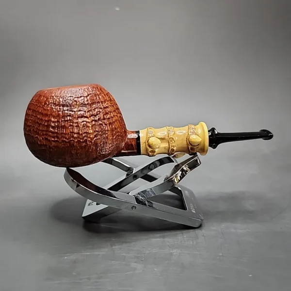 Doctor's Pipes Flash Grade Sandblasted Squat Tomato Handmade Briar Pipe, New - Image 6