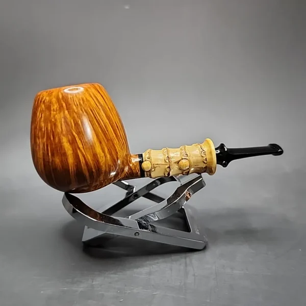 Doctors Pipes Double Flash Bamboo Brandy Handmade Briar Pipe, New - Image 6