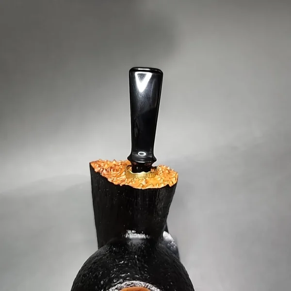 J Mouton Sandblasted Fish Handmade Briar Pipe, New - Image 6
