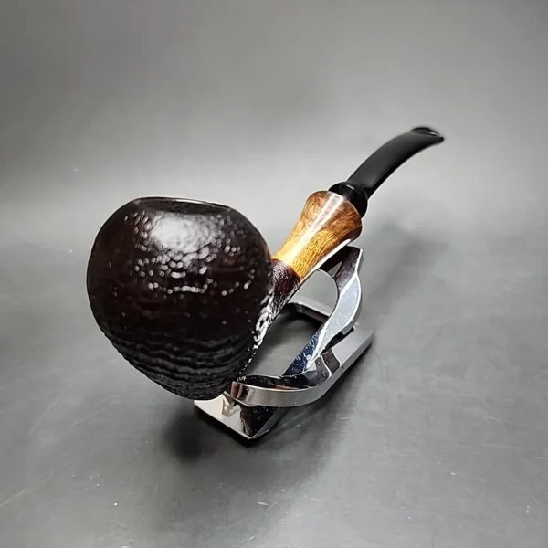 J Mouton Sandblasted Acorn Handmade Briar Pipe, New - Image 6