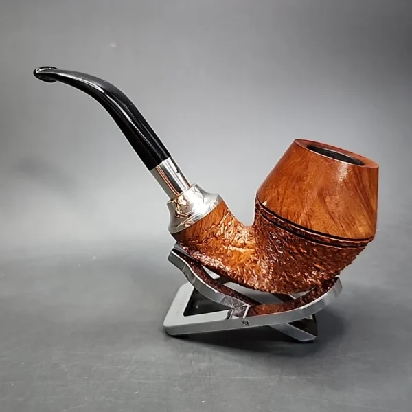 Caminetto 8.L.11 Partially Rusticated Rhodesian Estate Briar Pipe, Italian Estates - Image 7