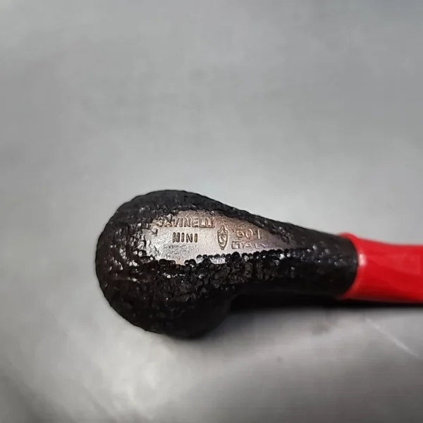 Savinelli Mini 601 Rusticated Bent Pot Estate Briar Pipe, 6mm - Image 7
