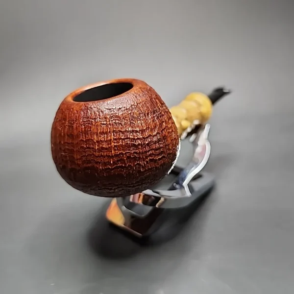 Doctor's Pipes Flash Grade Sandblasted Squat Tomato Handmade Briar Pipe, New - Image 7