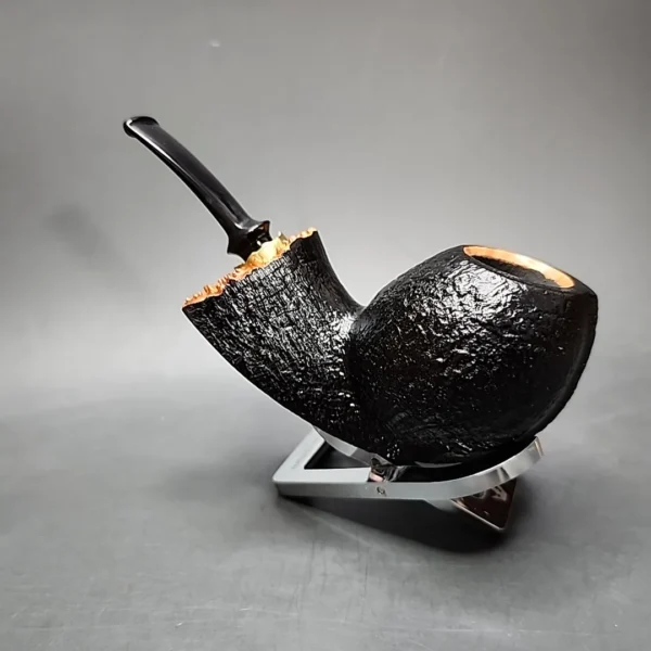 J Mouton Sandblasted Fish Handmade Briar Pipe, New - Image 7