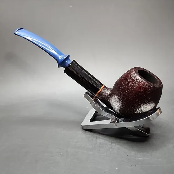 Sean Reum Sandblasted Bent Apple w/ Ebonite Handmade Briar Pipe, New - Image 7