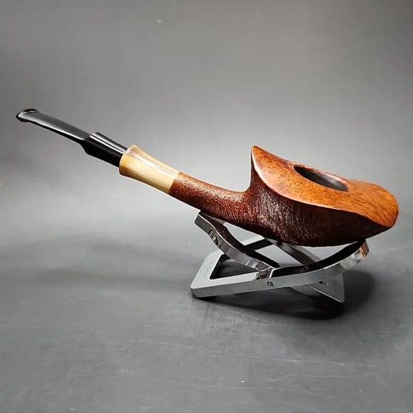 Adam Davidson 2010 Sandblasted Saucer Estate Briar Pipe, American Estates - Image 7