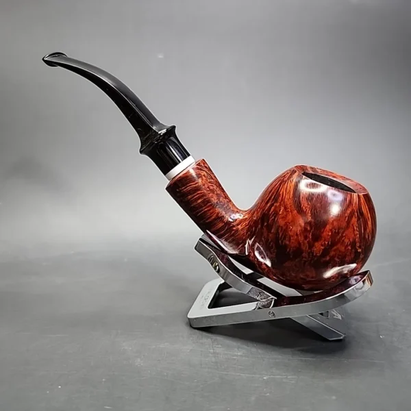 Bjarne Smooth Bent Apple w/ Ivorite Estate Briar Pipe, Unsmoked, 9mm - Image 7