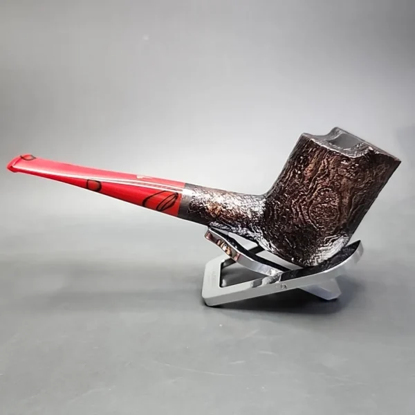 Mastro Geppetto by Ser Jacopo Windshield Poker Sandblasted Estate Briar Pipe, Unsmoked - Image 8