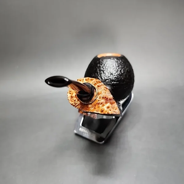 J Mouton Sandblasted Fish Handmade Briar Pipe, New - Image 8