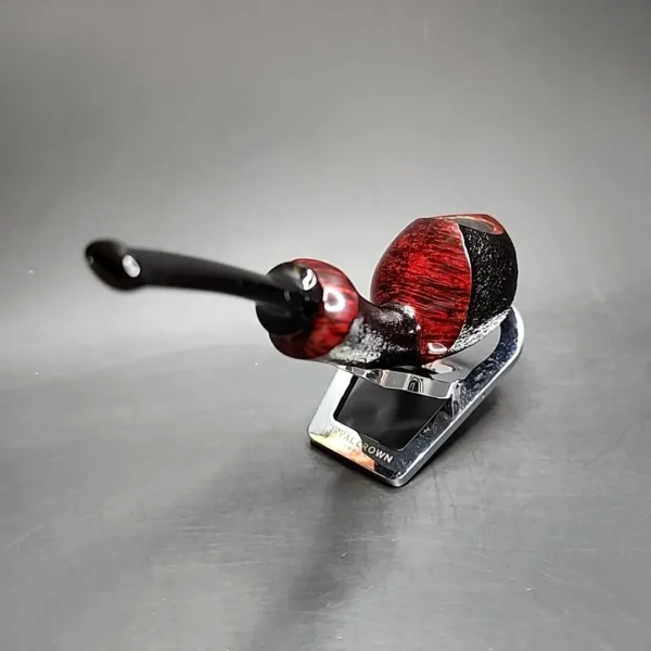J Mouton Partially Sandblasted Spearfish Handmade Briar Pipe, New - Image 8