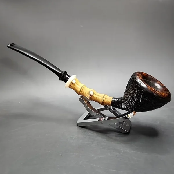 J Mouton Sandblasted Samurai Dublin Handmade Briar Pipe, New - Image 8