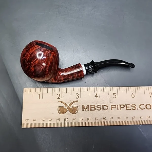 Bjarne Smooth Bent Apple w/ Ivorite Estate Briar Pipe, Unsmoked, 9mm - Image 9