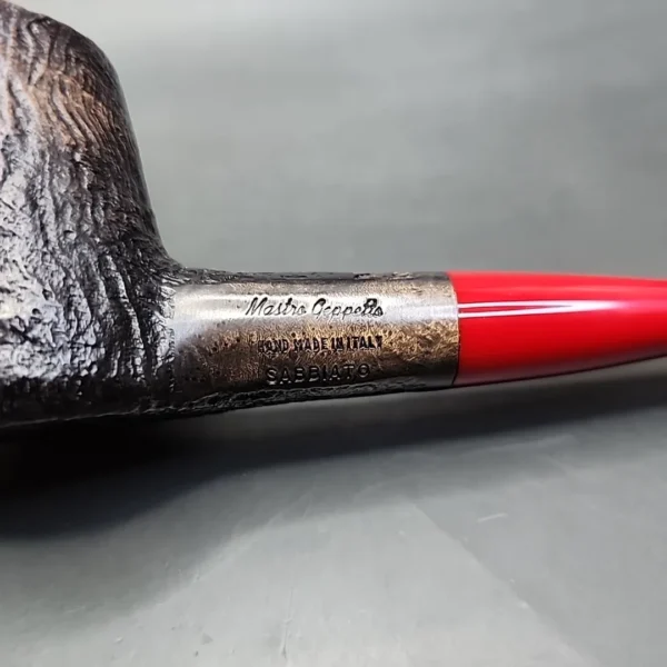 Mastro Geppetto by Ser Jacopo Windshield Poker Sandblasted Estate Briar Pipe, Unsmoked - Image 9