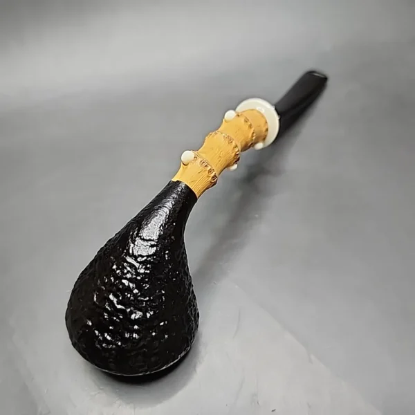J Mouton Sandblasted Samurai Dublin Handmade Briar Pipe, New - Image 9