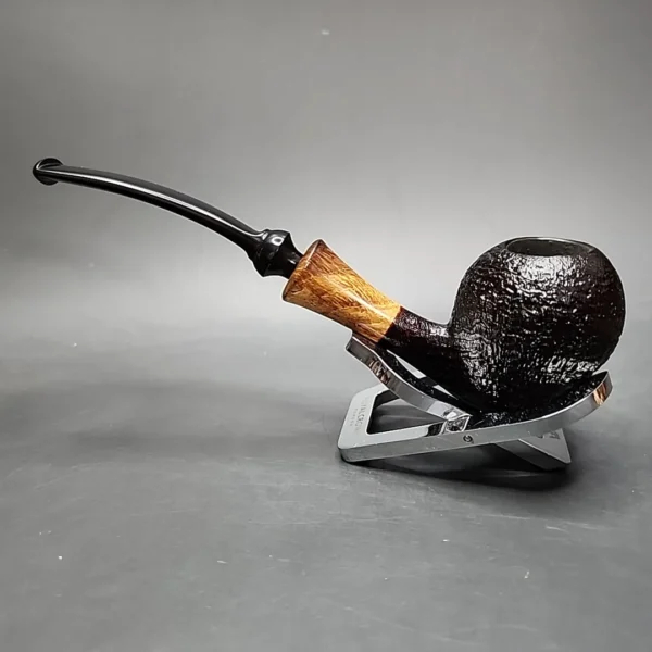 J Mouton Sandblasted Acorn Handmade Briar Pipe, New - Image 9