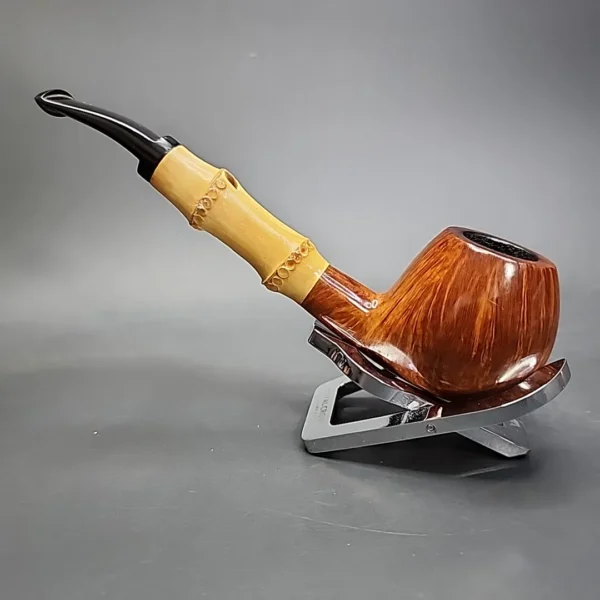 E. Andrew (Andrew Jurkieweicz) 01 Smooth Bamboo Apple Estate Briar Pipe, American Estates - Image 9