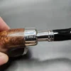 Peterson Flame Grain Spigot w/ Silver Cap 221 Smooth Bent Billiard Estate Briar Pipe, Irish Estates - Image 10