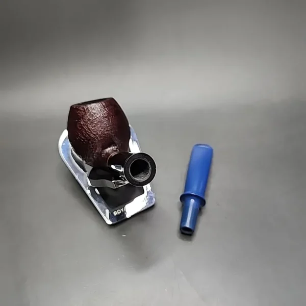 Sean Reum Sandblasted Bent Apple w/ Ebonite Handmade Briar Pipe, New - Image 10
