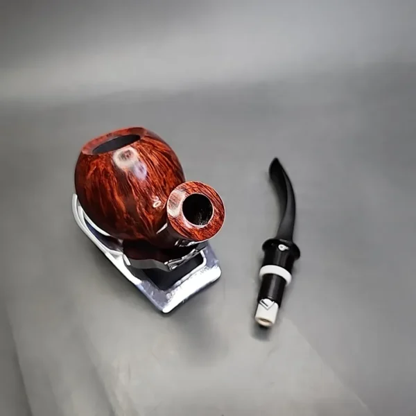 Bjarne Smooth Bent Apple w/ Ivorite Estate Briar Pipe, Unsmoked, 9mm - Image 11