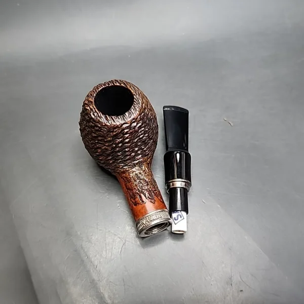 Vauen Designed by Rusticated Barontini Brandy Estate Briar Pipe, Unsmoked, 9mm - Image 11